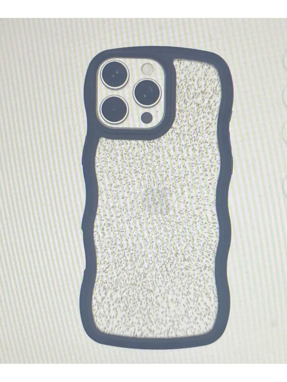 Onn Case for iPhone 16 Pro Max Wavy Grip Black/Gold Glitter